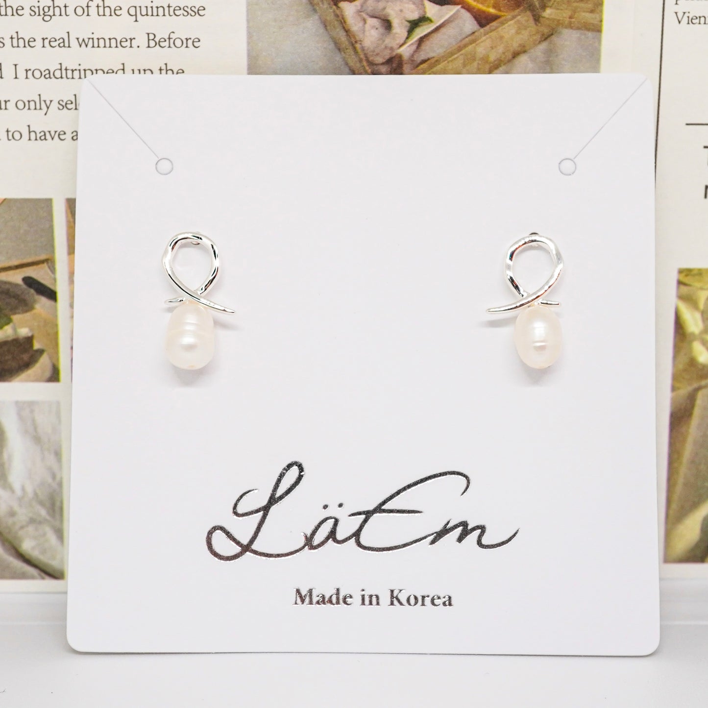 Lunar Pearl Drop Earring