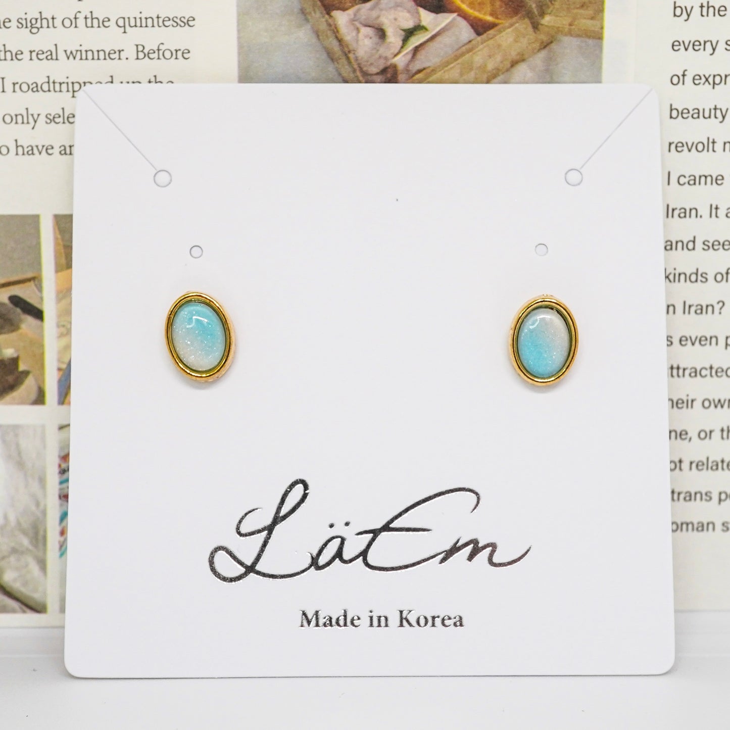 Oval Cabochon Moonstone Studs