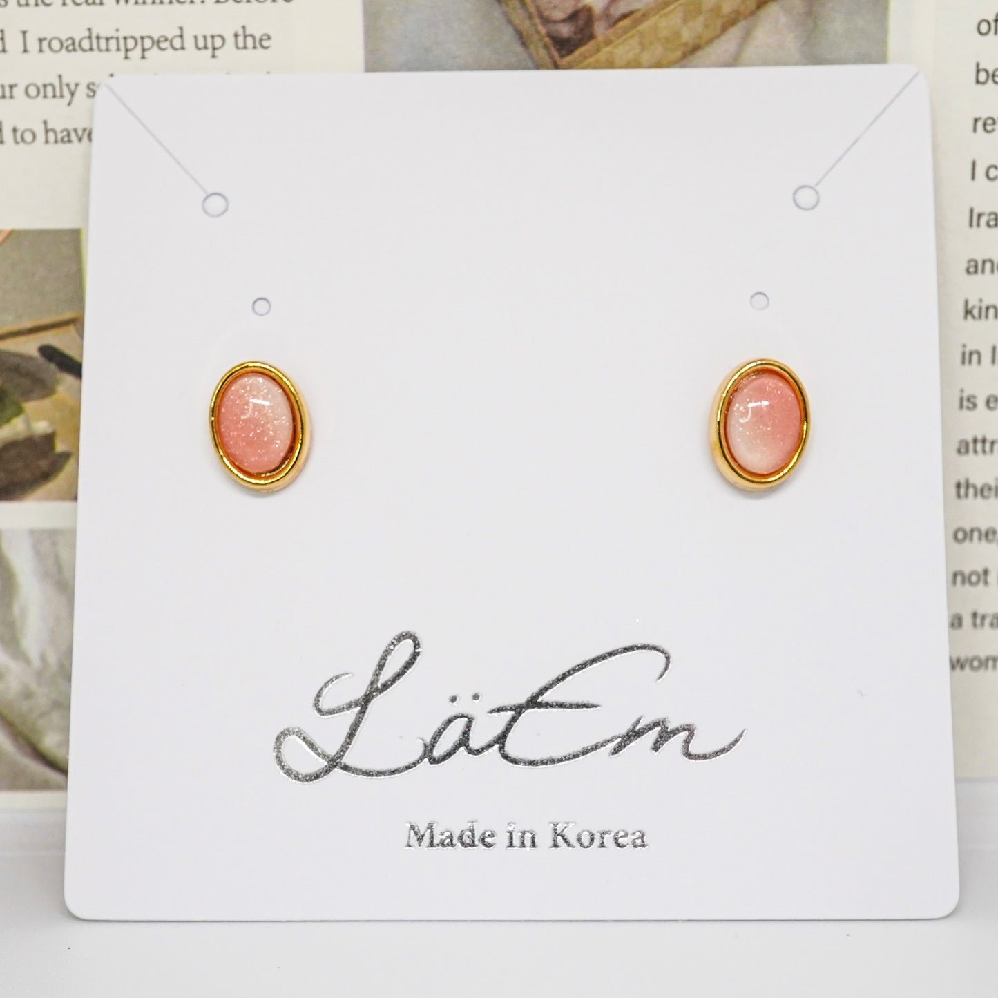 Oval Cabochon Moonstone Studs