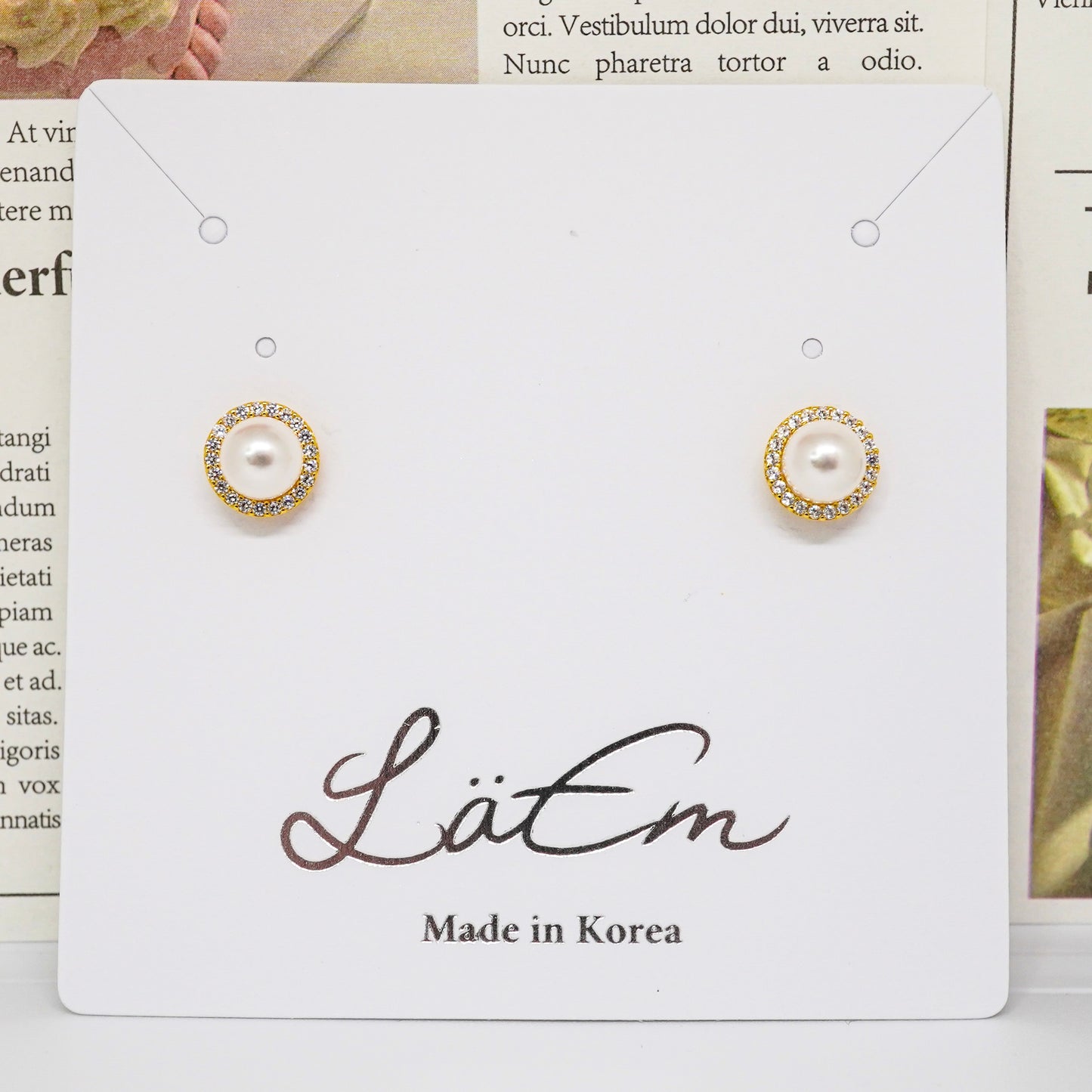 Radiant Halo Pearl Earrings