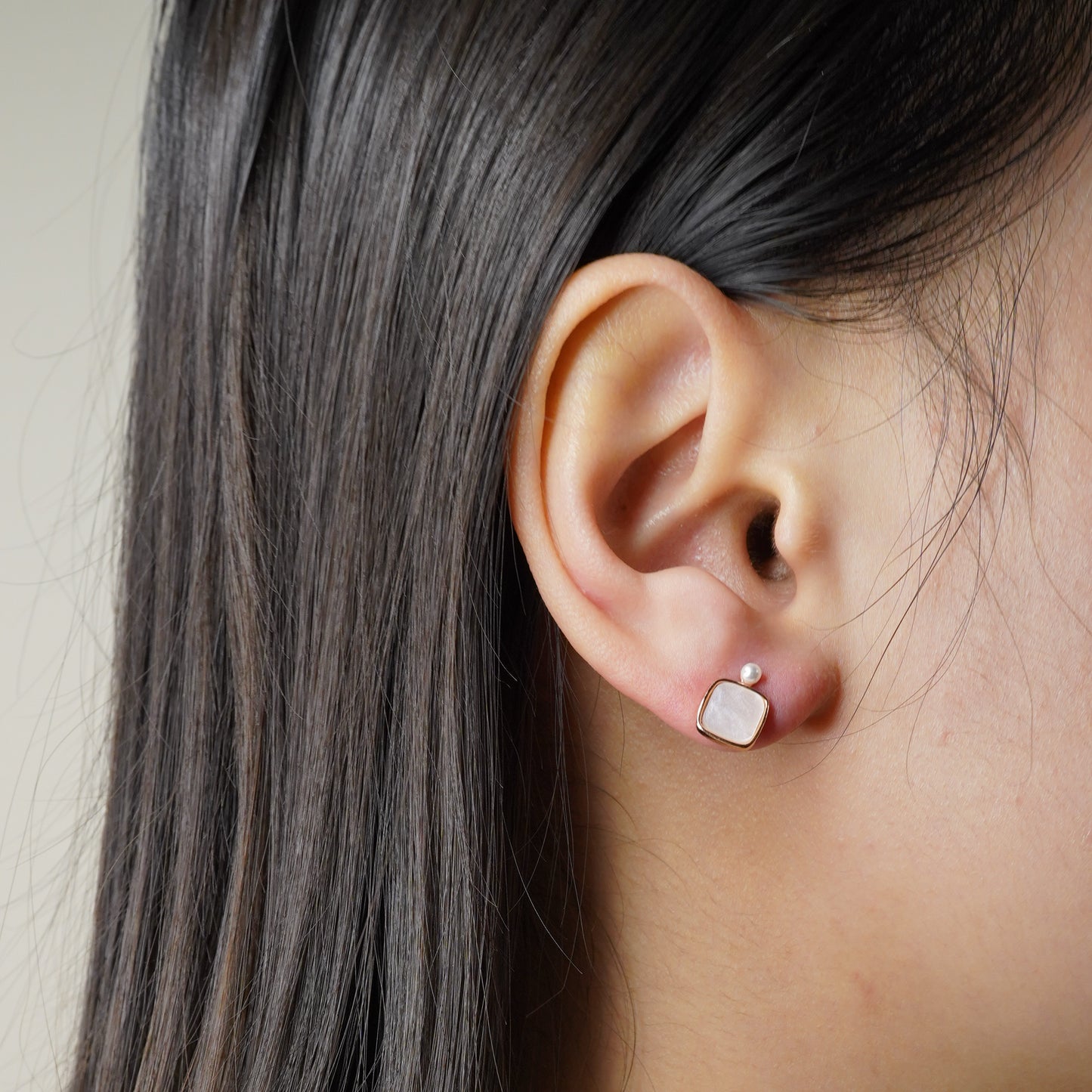 Moonstone Square Studs