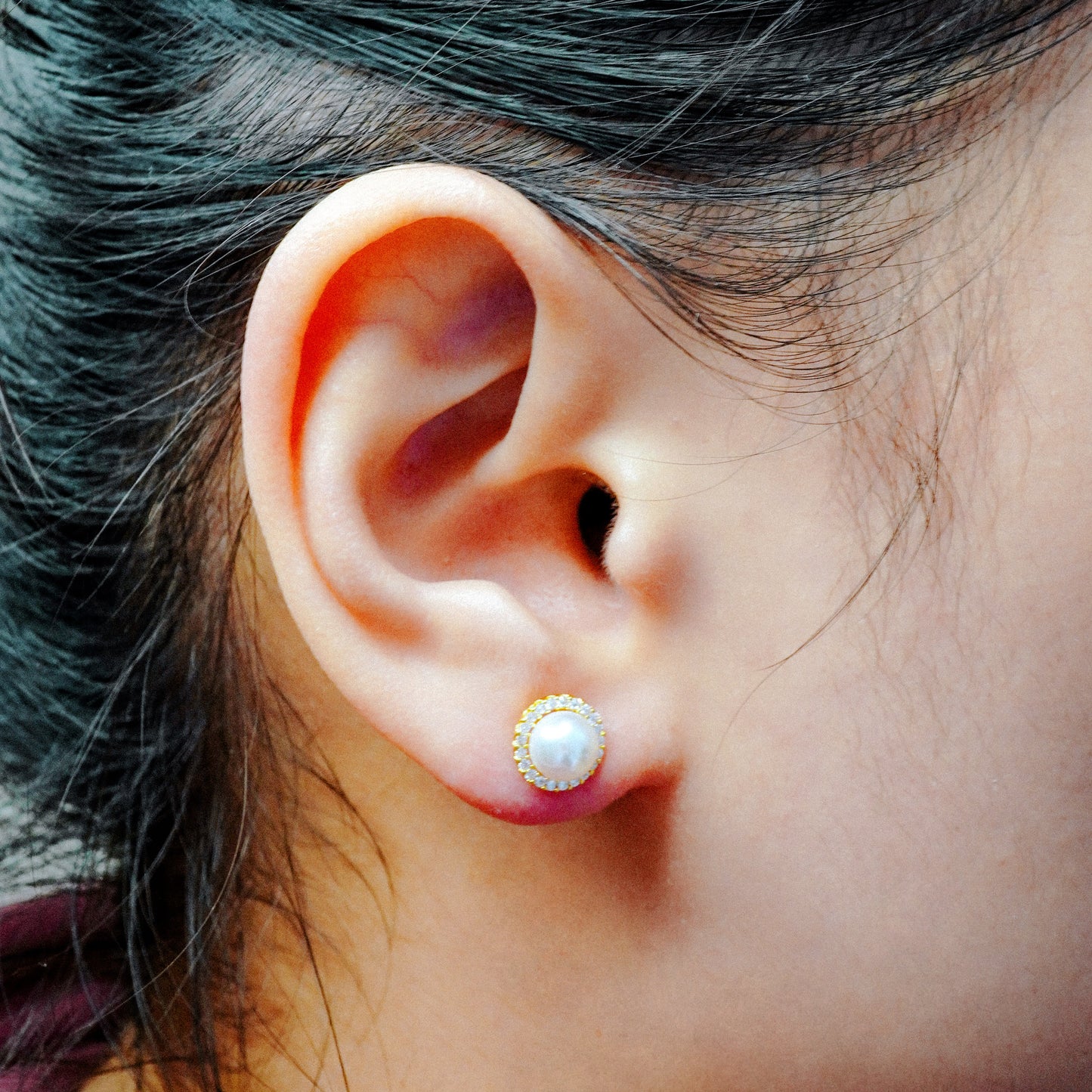 Radiant Halo Pearl Earrings