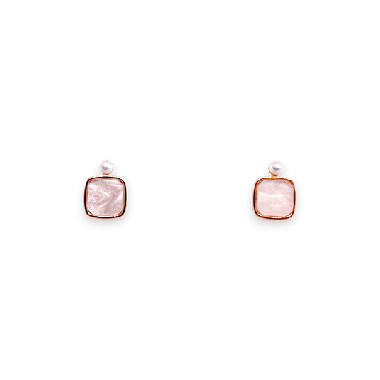 Moonstone Square Studs