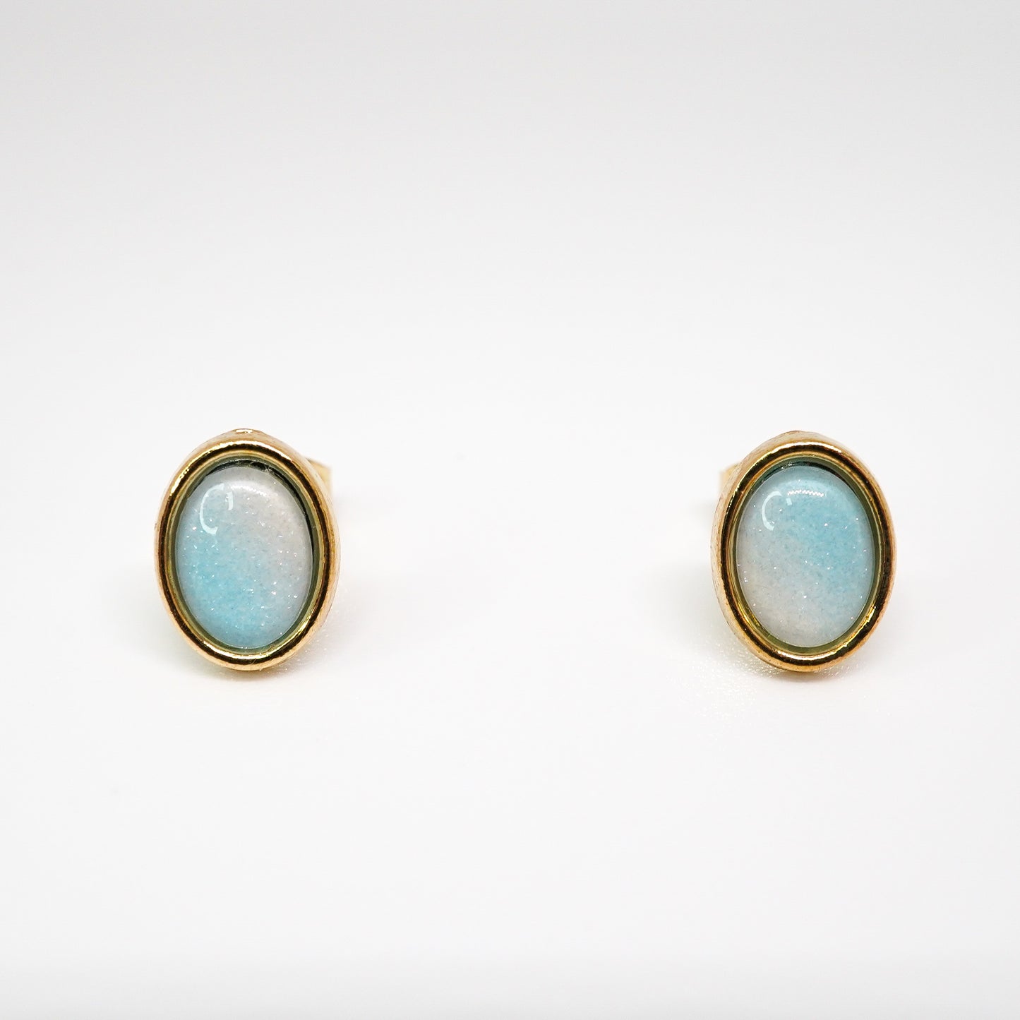 Oval Cabochon Moonstone Studs