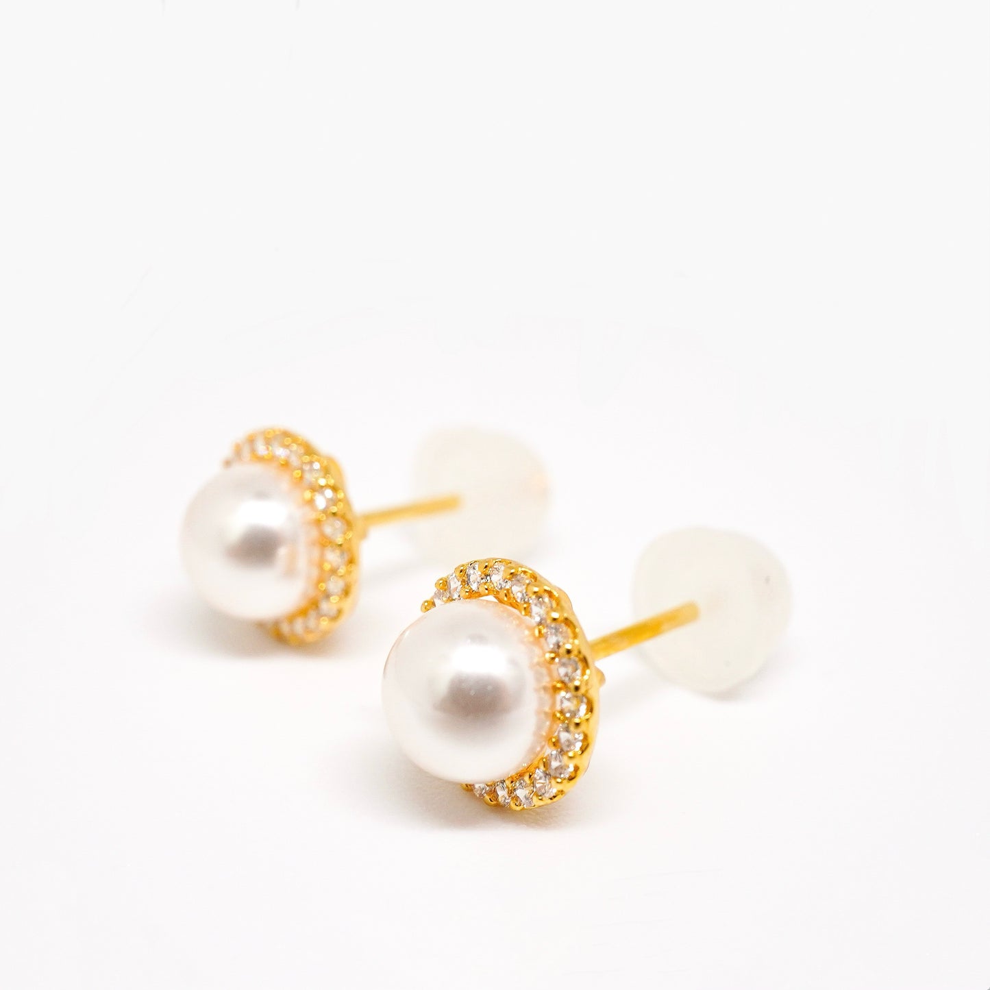 Radiant Halo Pearl Earrings