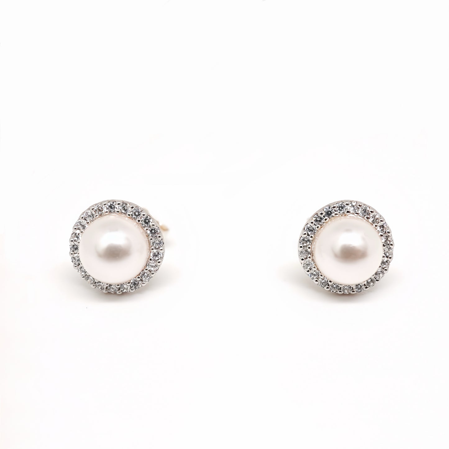 Radiant Halo Pearl Earrings