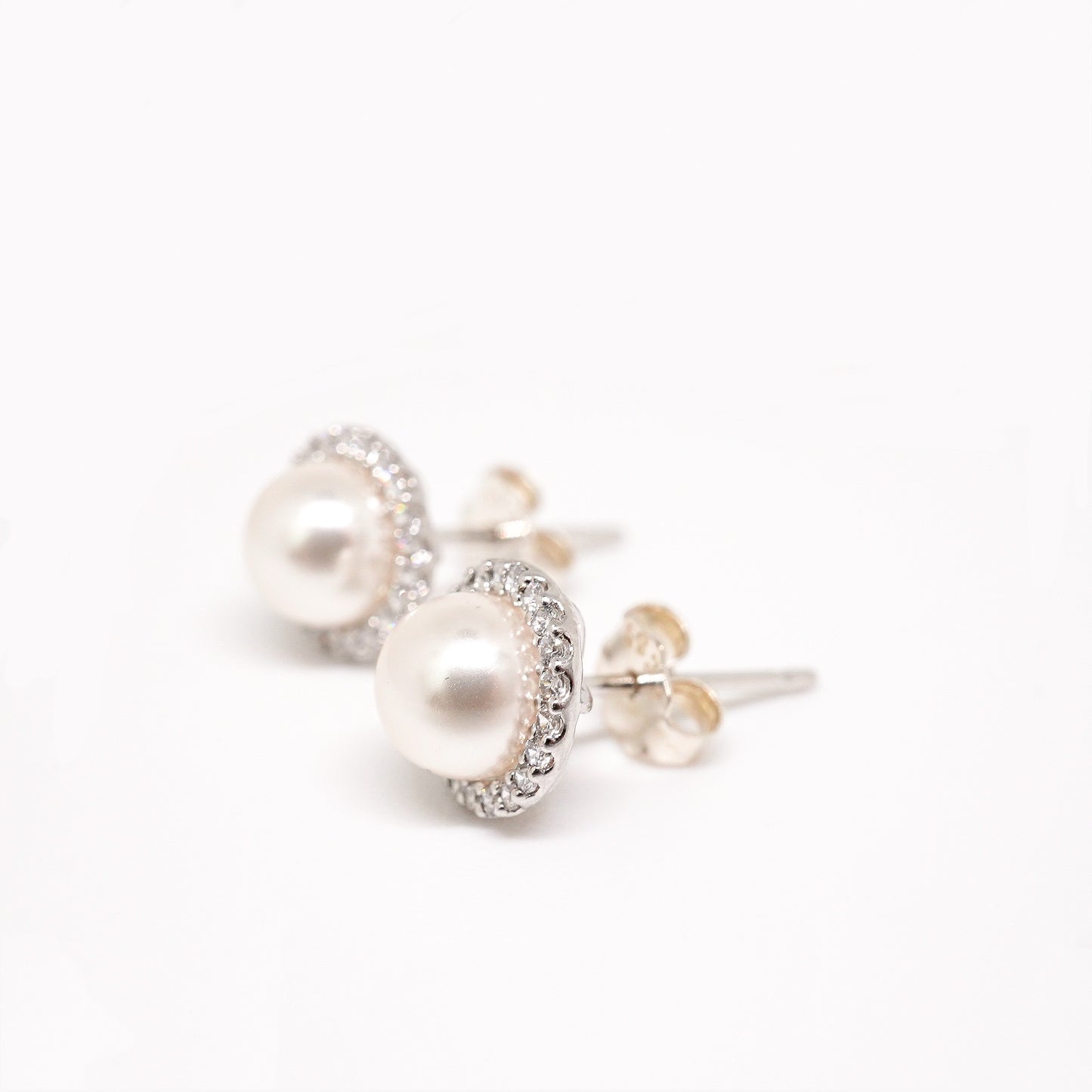 Radiant Halo Pearl Earrings