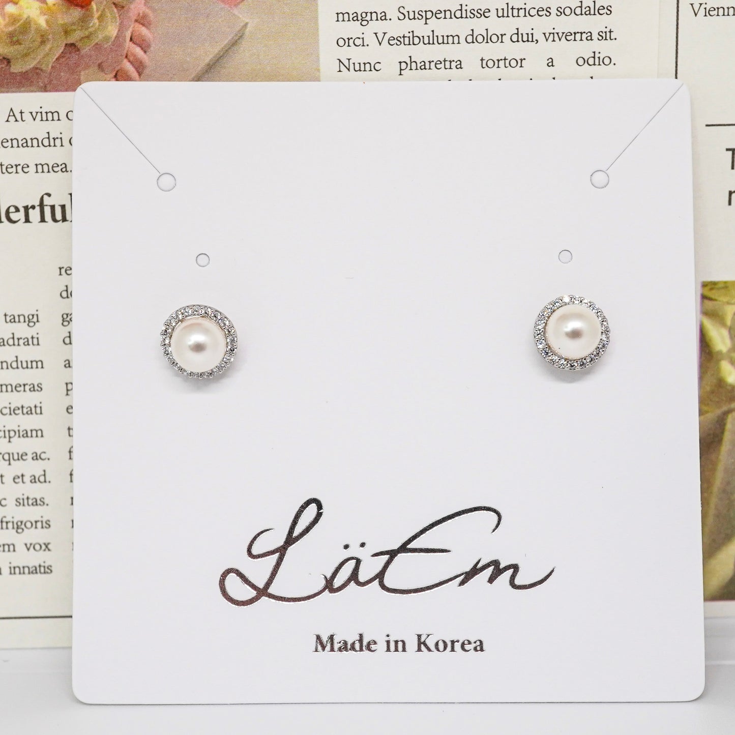 Radiant Halo Pearl Earrings