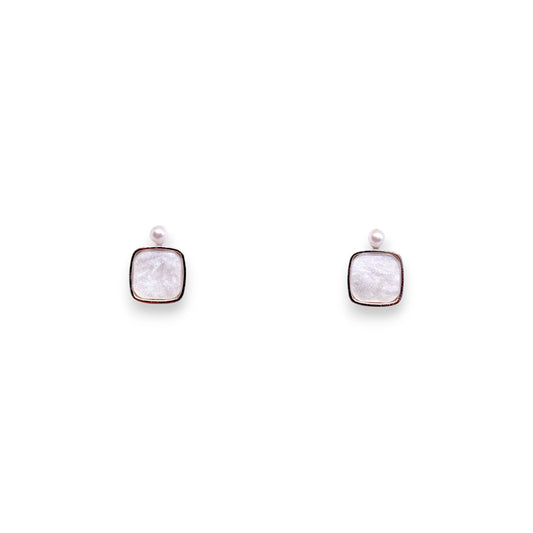 Moonstone Square Studs
