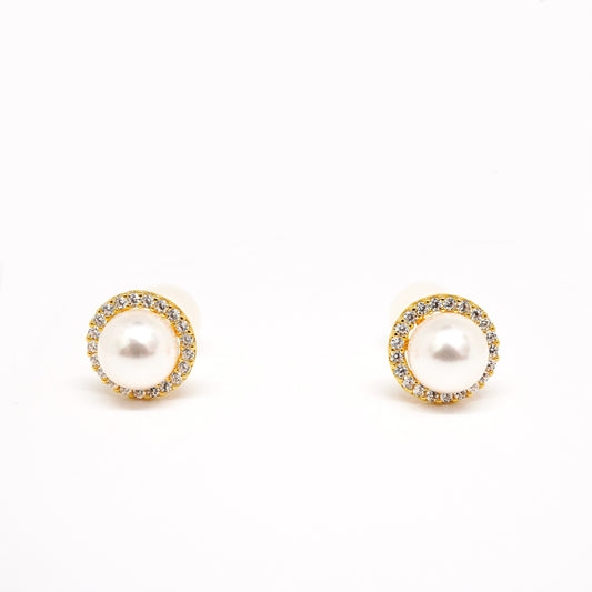 Radiant Halo Pearl Earrings